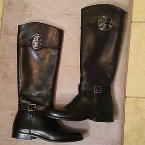 EUC Tory Burch black leather riding boots